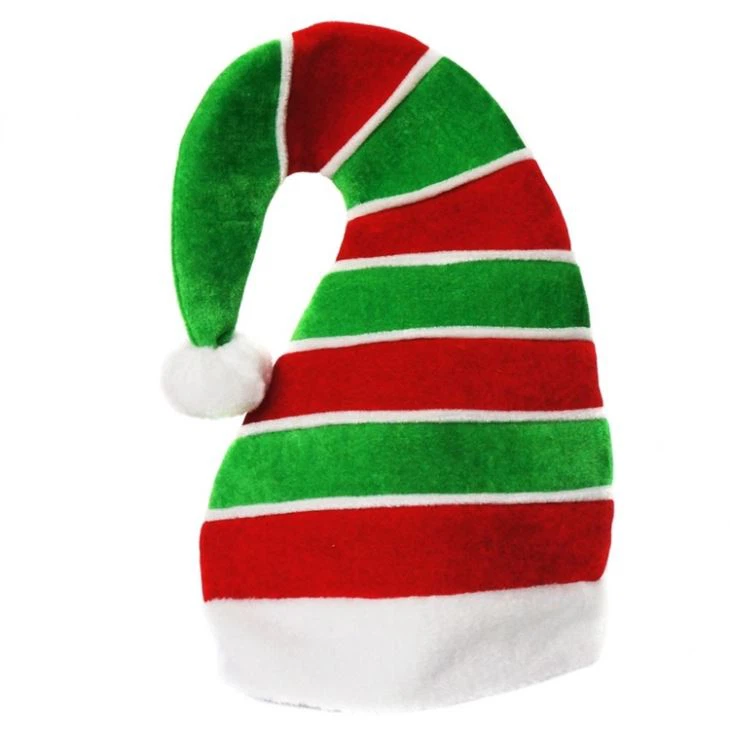 빨간색과 녹색 줄무늬 엘프 모자